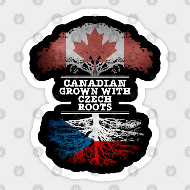 Canadian Grown With Czech Roots - Gift for Czech With Roots From Czech Republic Sticker by Country Flags